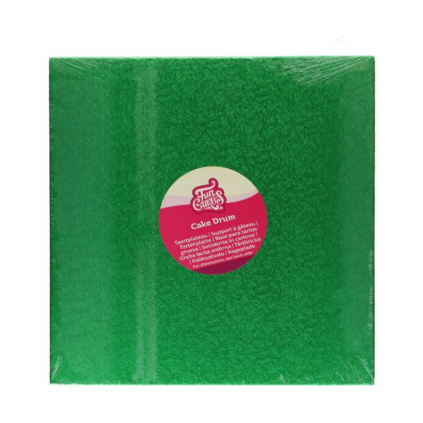 Cake Board Square 305mm (12") / Thickness 12mm - Green